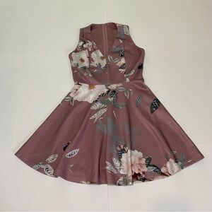TRAC Floral Sleeveless Dress in Mauve